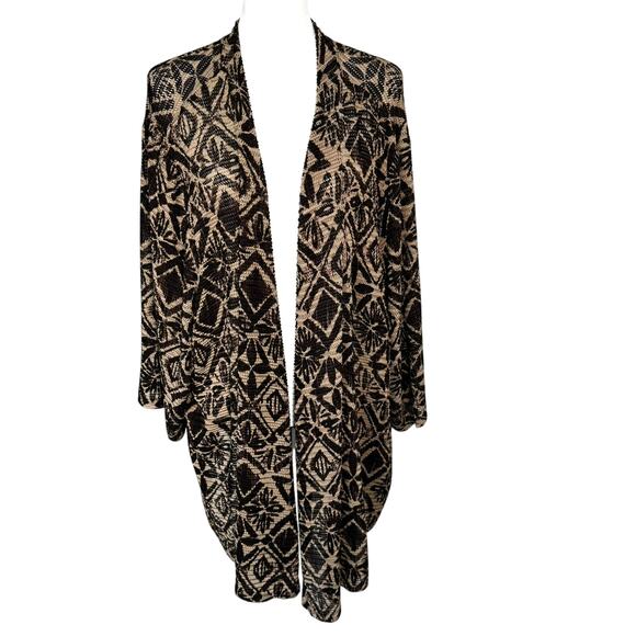 CATHERINES Women's 4X Tan Brown Crochet Top Short Sleeve Cover Up Western Boho - Picture 1 of 8